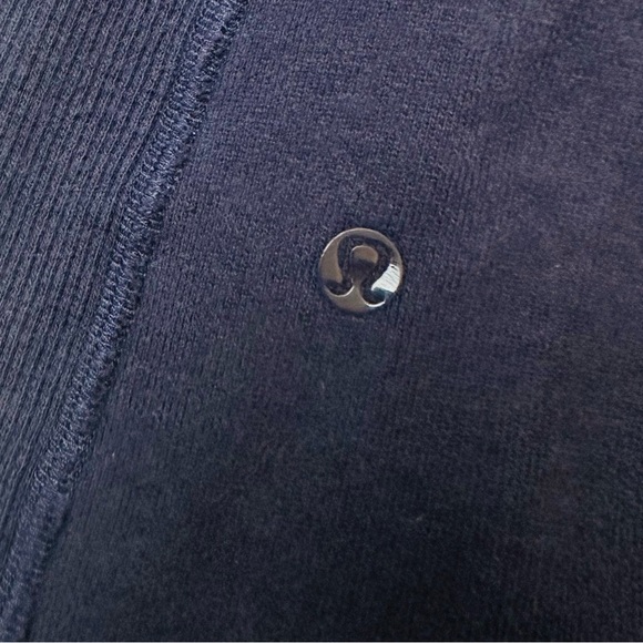 Lululemon Sequence Hoodie Cotton Fleece Ribbed Inset Panel Zip Pocket Black Swan - Picture 11 of 12